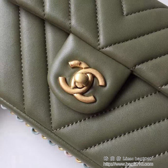 香奈兒CHANEL 18春夏系列新款 鏈條mini cf 塗鴉彩色皮質鏈條包 DSC1005